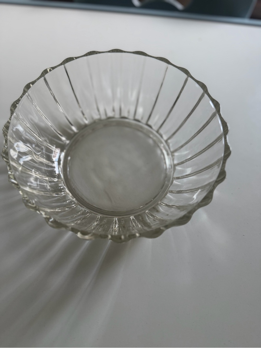 Clear Glass Scalloped Bowl